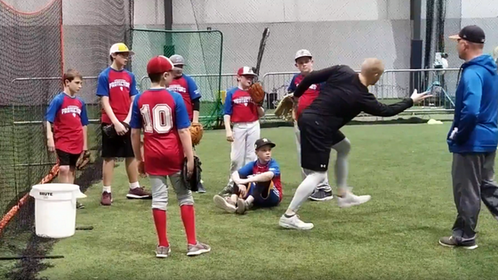 Youth baseball practice